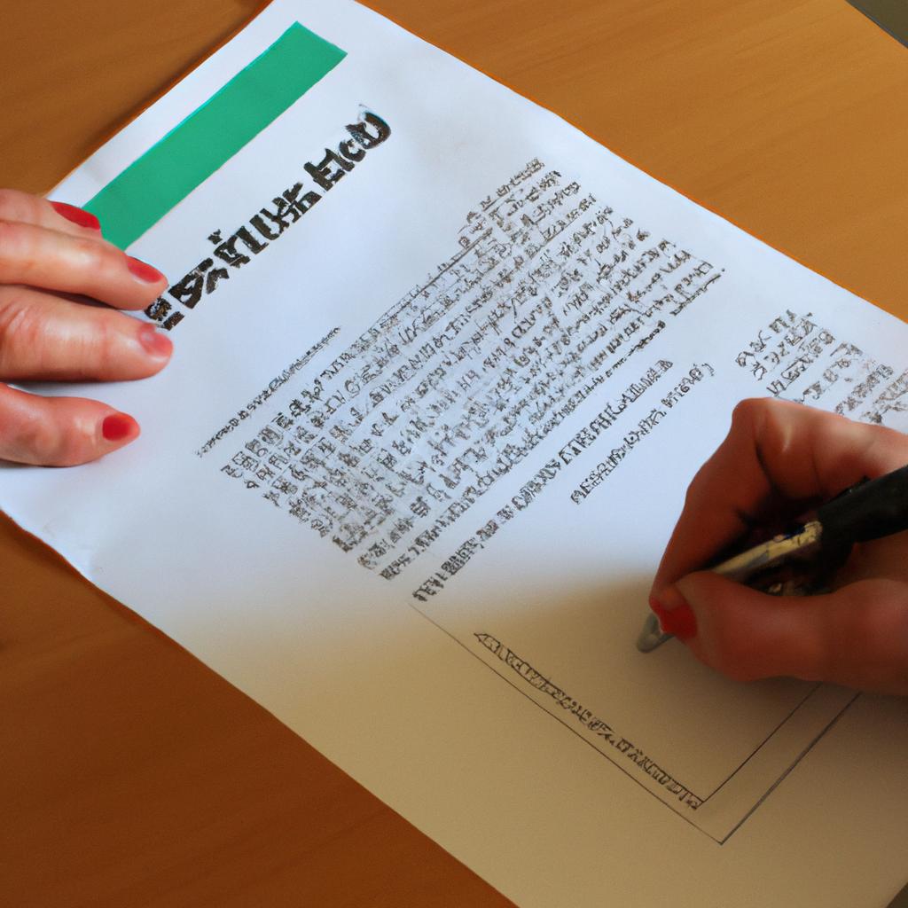 Person signing rental agreement document