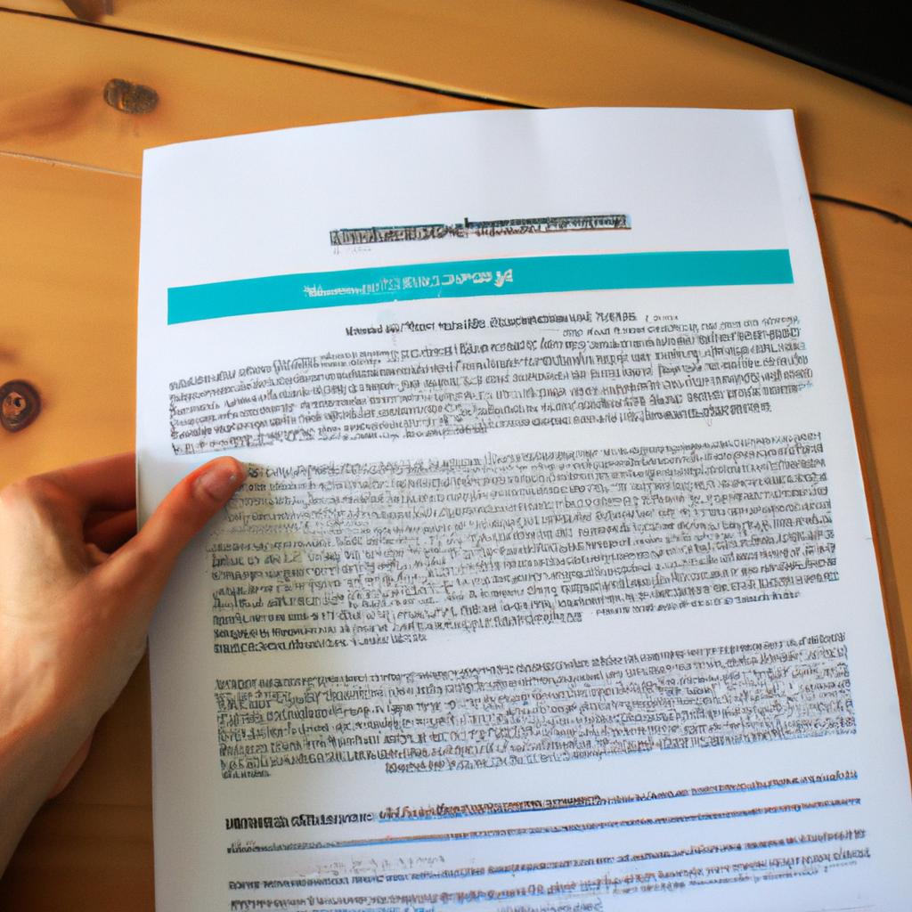 Person reading rental agreement document